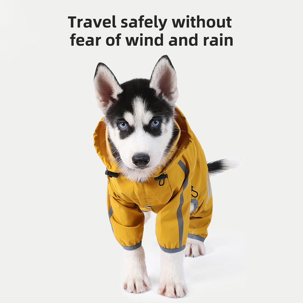 Dog Raincoat With Reflective Strap