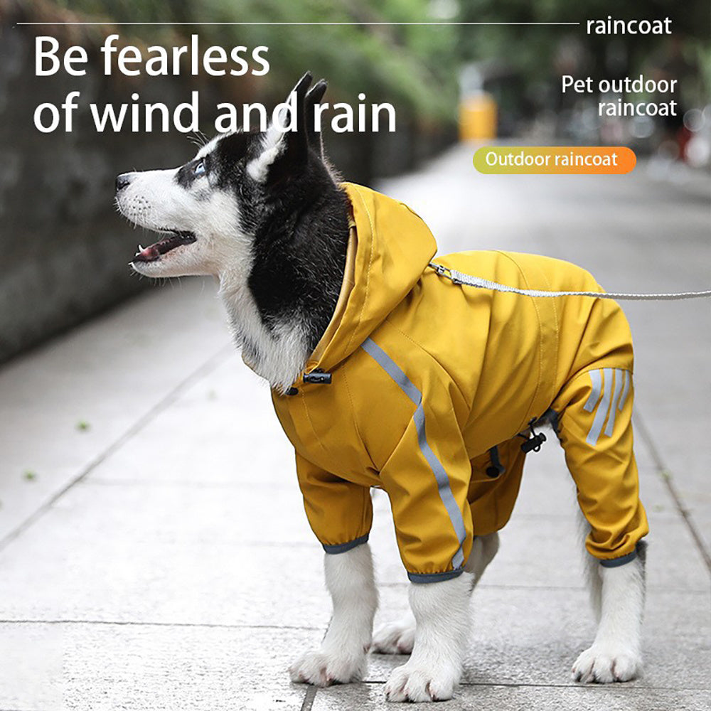 Dog Raincoat With Reflective Strap