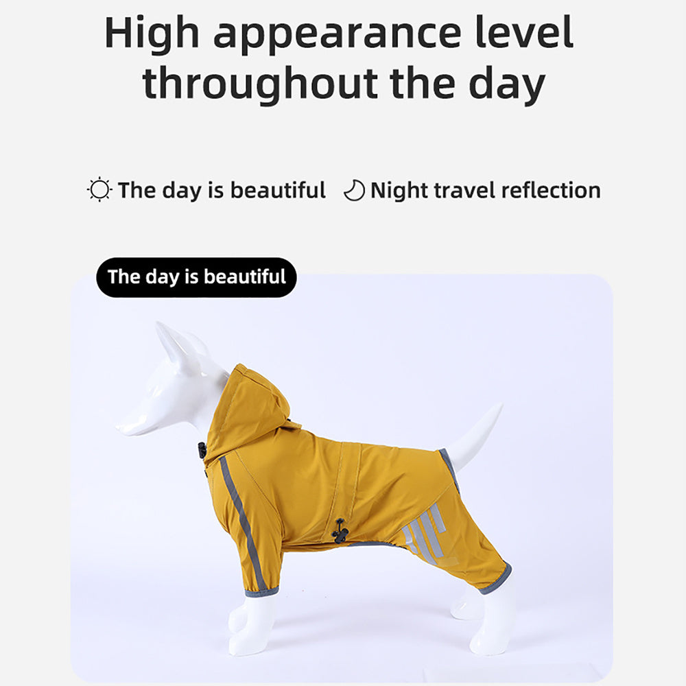 Dog Raincoat With Reflective Strap