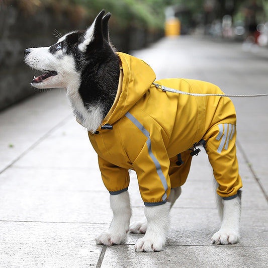 Dog Raincoat With Reflective Strap