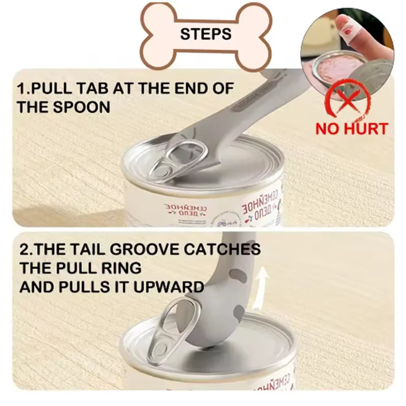 Pet Canned Sealed Lid for Cats Canned Cat Food Spoon Fashionable and Comfortable Pet Dog Canned Seal Fresh-Keeping Lid Spoon