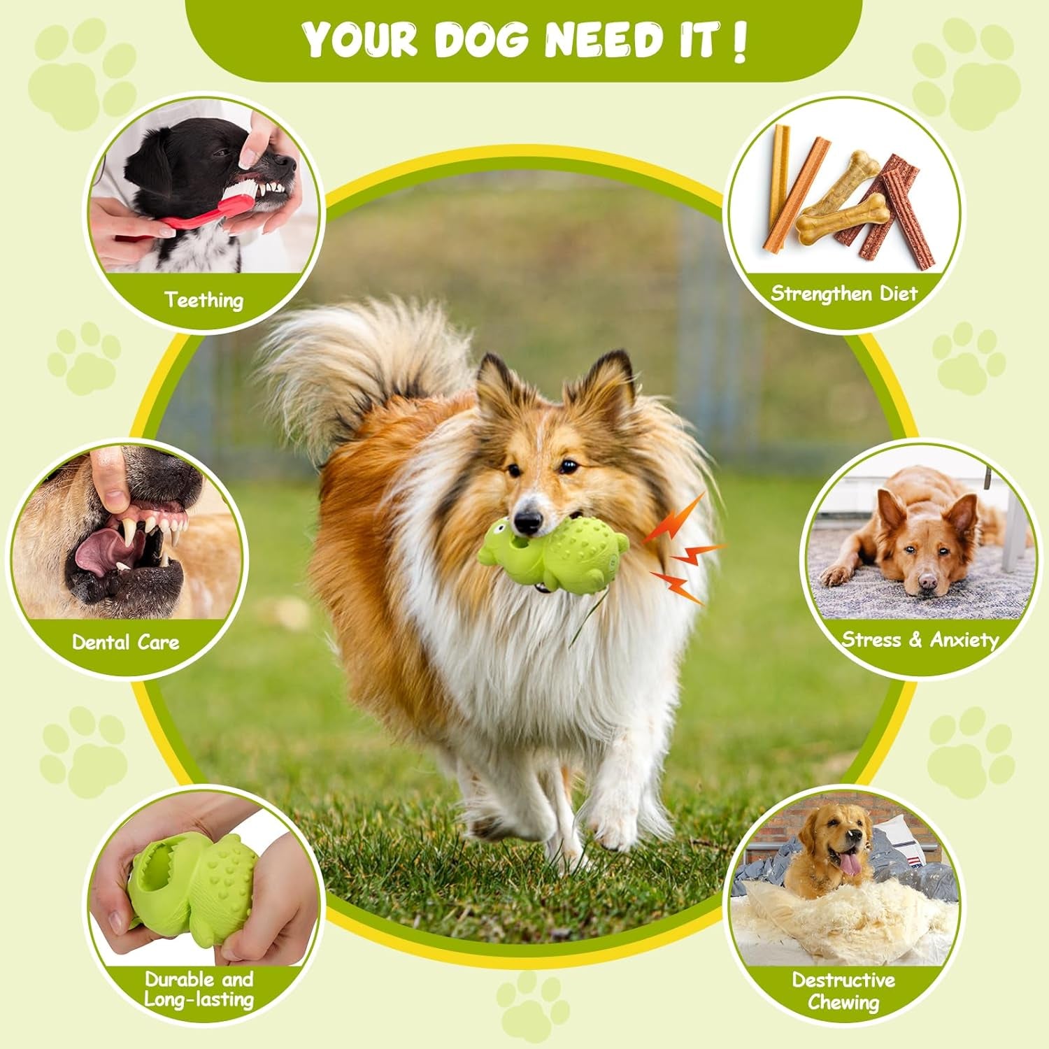Dog Toys for Aggressive Chewers Natural Rubber Squeaky Dog Toys 