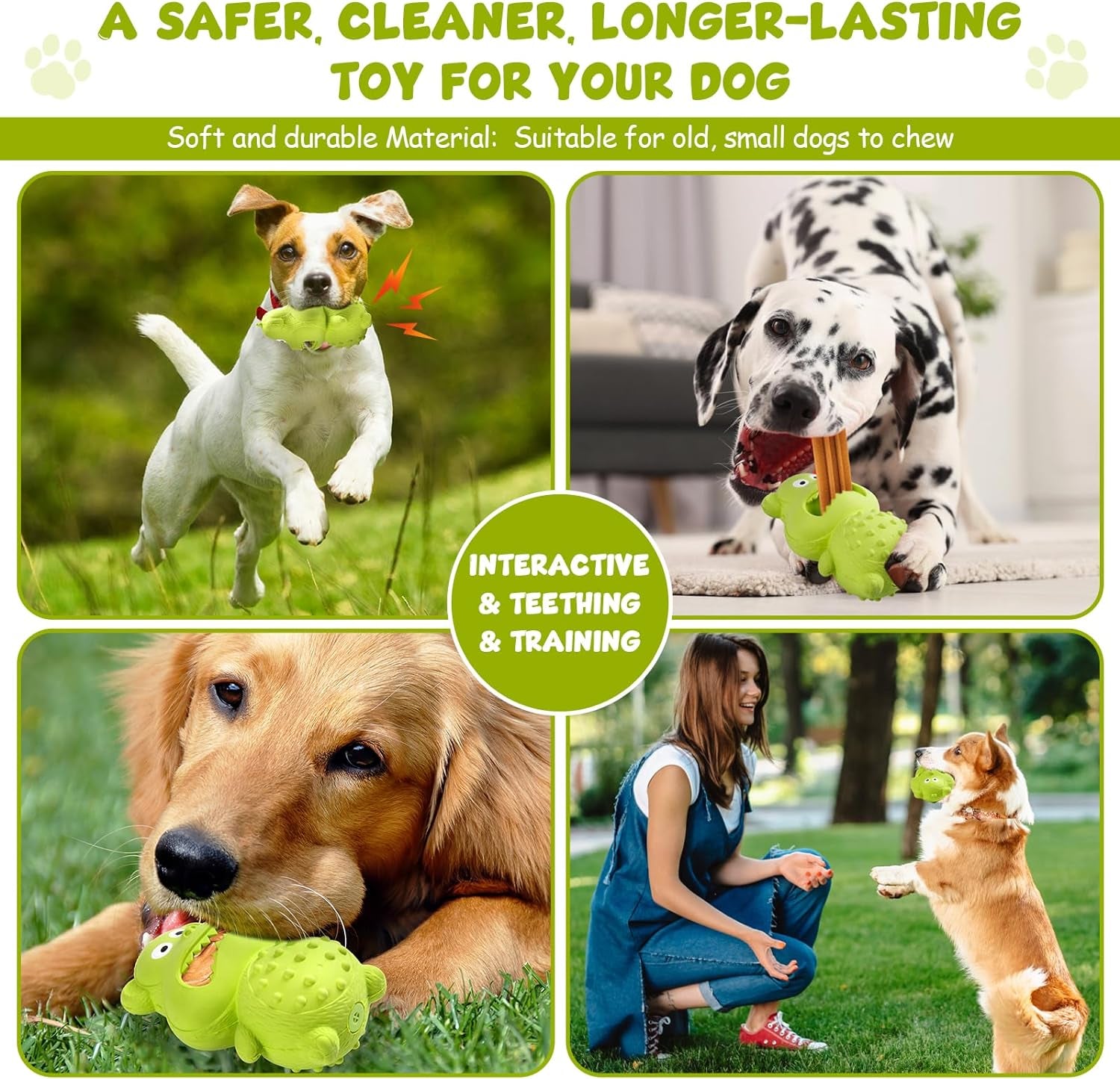 Dog Toys for Aggressive Chewers Natural Rubber Squeaky Dog Toys 