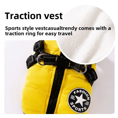 Pet Dog Winter Jacket with Harness 