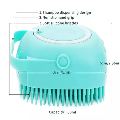 Pet Dog Shampoo Brush Cat Massage Comb Grooming Scrubber for Bathing Short Hair Soft Silicone Rubber Pet Shower Accessories