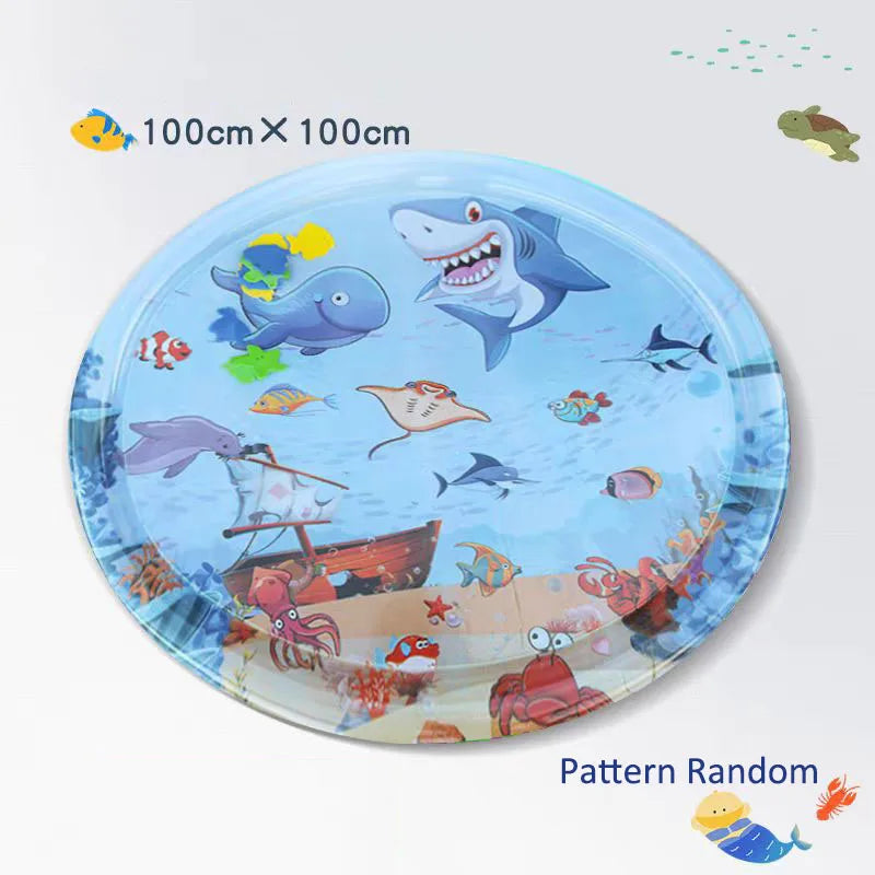 Thickened Inflatable Water Sensory Play Mat for Cats and Dogs with Ocean-Themed Toys and Cooling Features