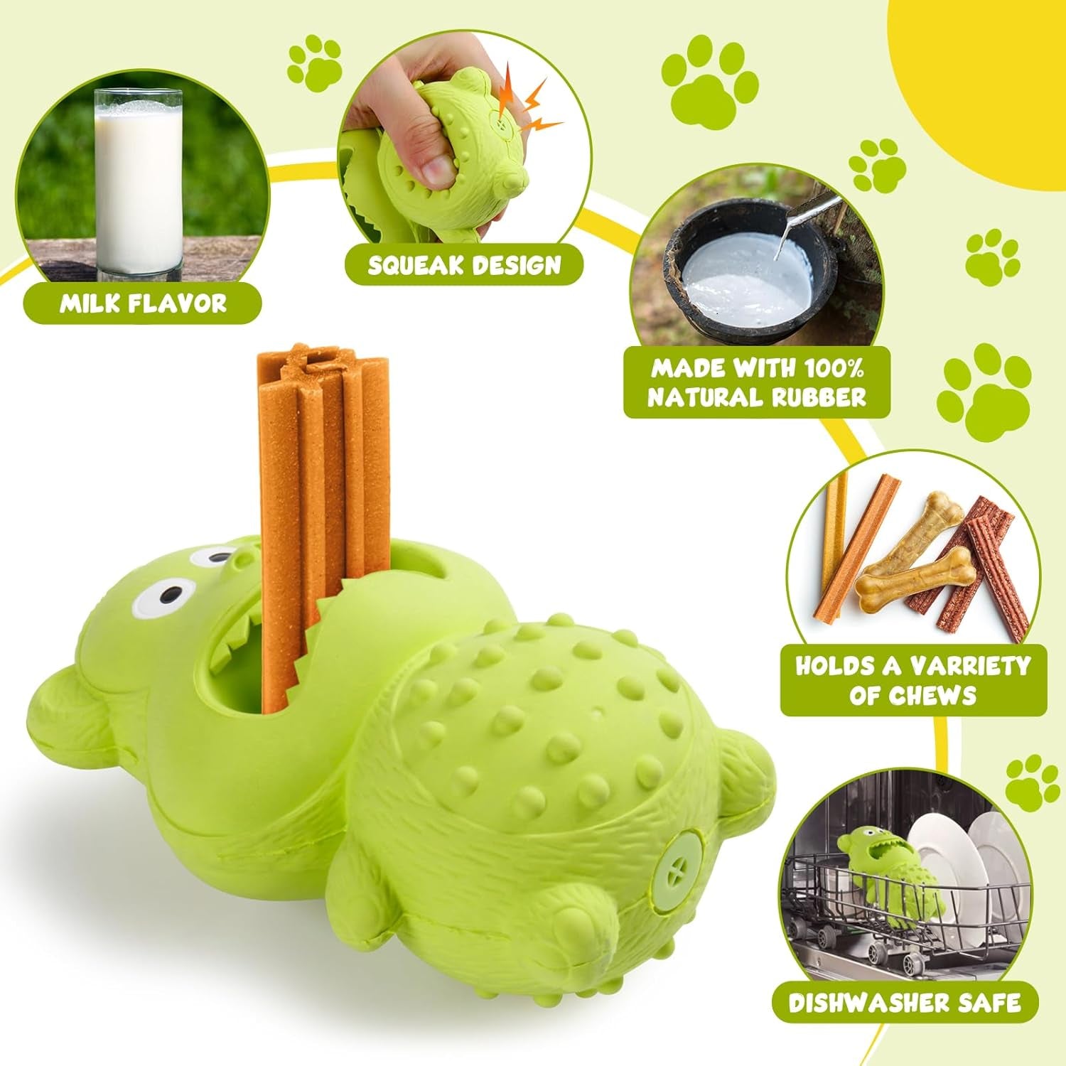 Dog Toys for Aggressive Chewers Natural Rubber Squeaky Dog Toys 