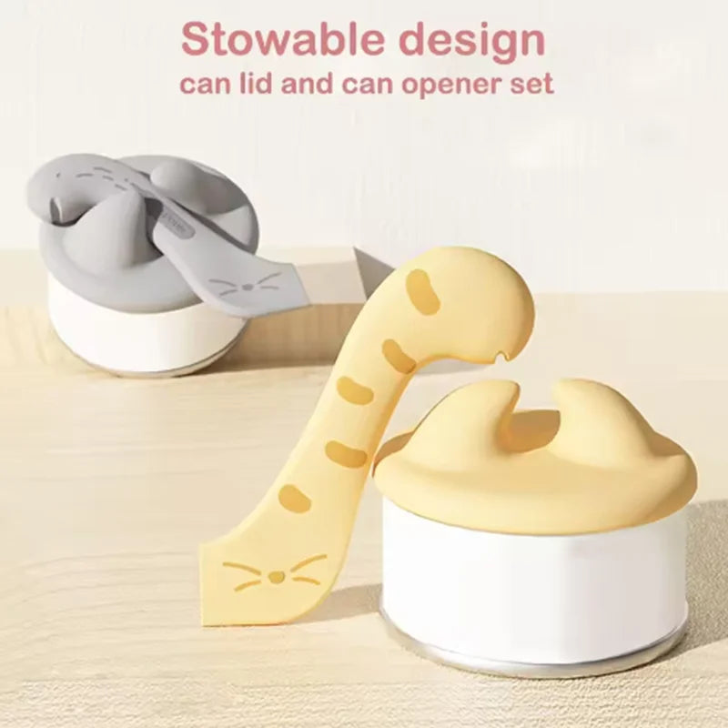 Pet Canned Sealed Lid for Cats Canned Cat Food Spoon Fashionable and Comfortable Pet Dog Canned Seal Fresh-Keeping Lid Spoon